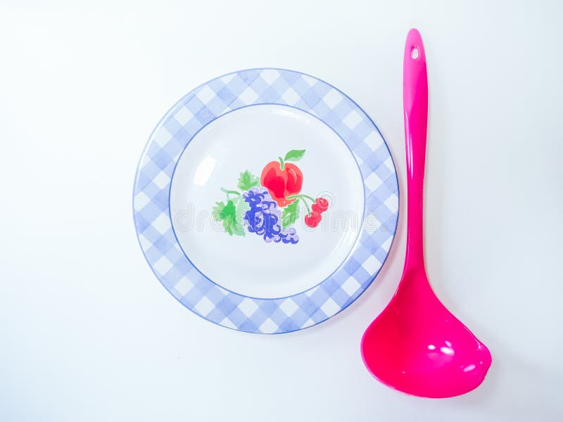 In the Kitchen Cutlery and Platekitchen Ceramic Spoon and Ladle Stock