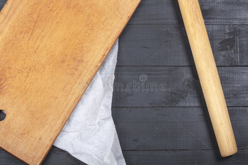 Kitchen Cutting Board on Gray Wooden Background Stock Photo Image of