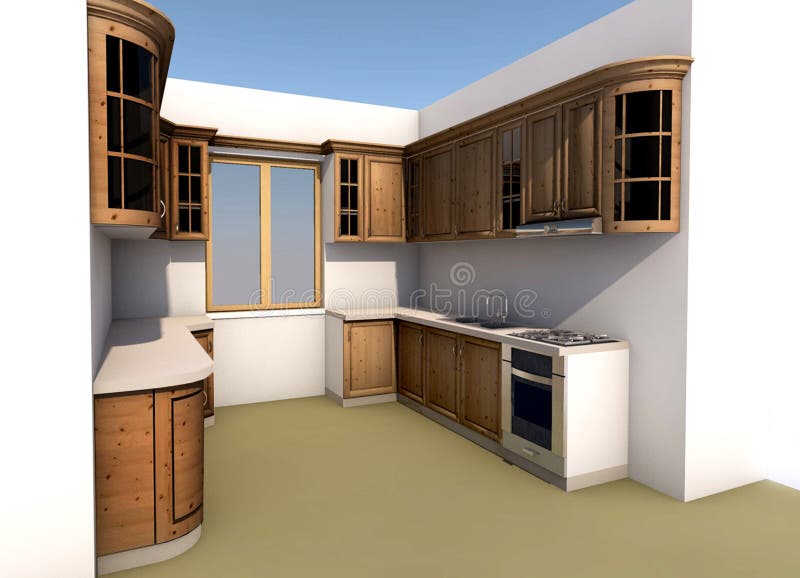 Kitchen design stock illustration. Illustration of designnprogram