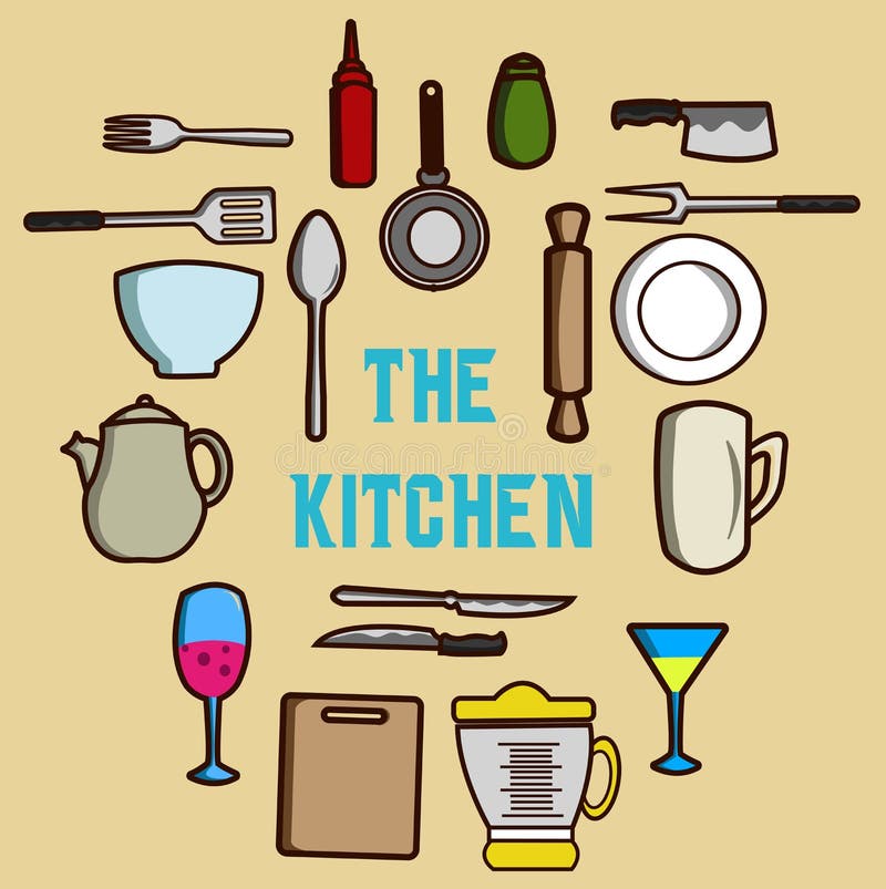 Kitchen Equipment Cooking Ware Bundle Stock Vector Illustration of