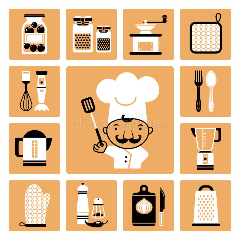 Kitchen equipment. stock vector. Illustration of board 41647341