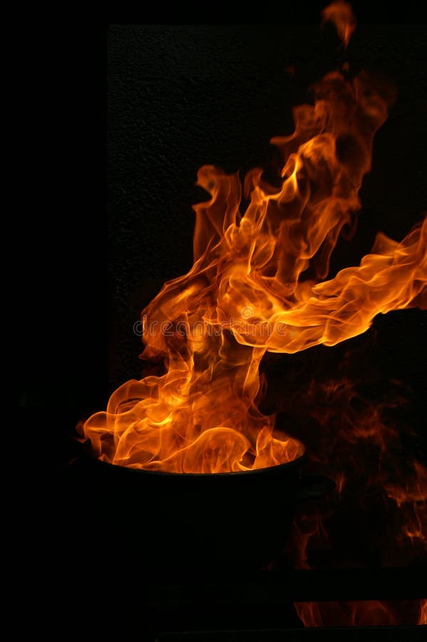 Kitchen Fire, Deep Fat Fryer on Fire Stock Photo Image of chip, home 196289526