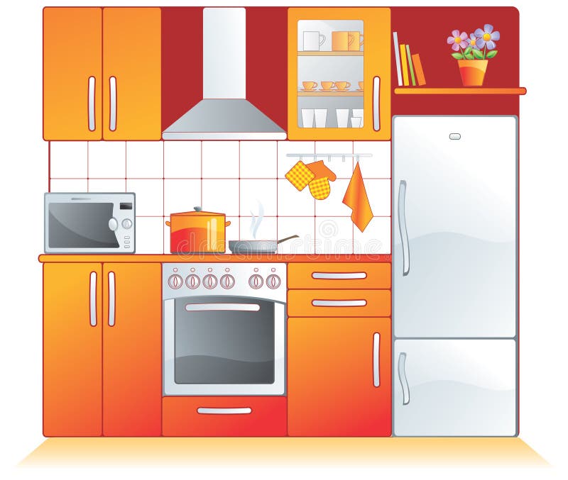 Kitchen Fittings, Appliances Stock Vector Illustration of shadow