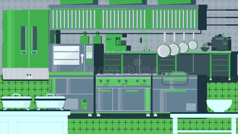 Kitchen flat illustration stock illustration Kitchen flat illustration stock illustration