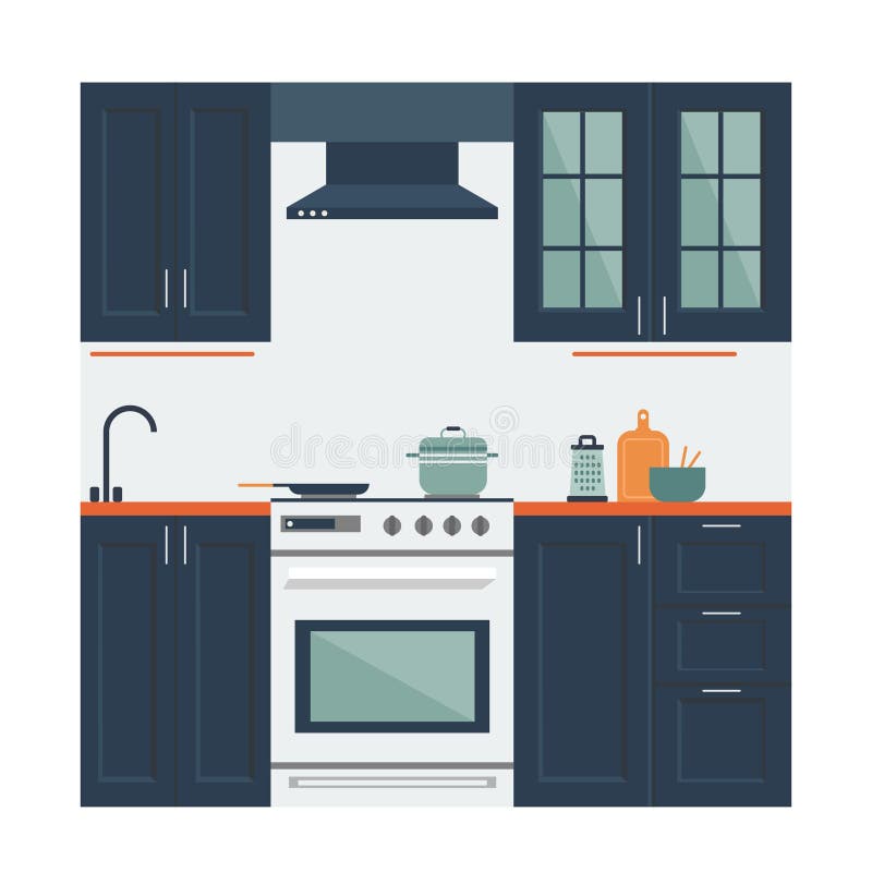 Kitchen flat vector stock vector. Illustration of kitchen - 100548715 Kitchen flat vector stock vector. Illustration of kitchen - 100548715