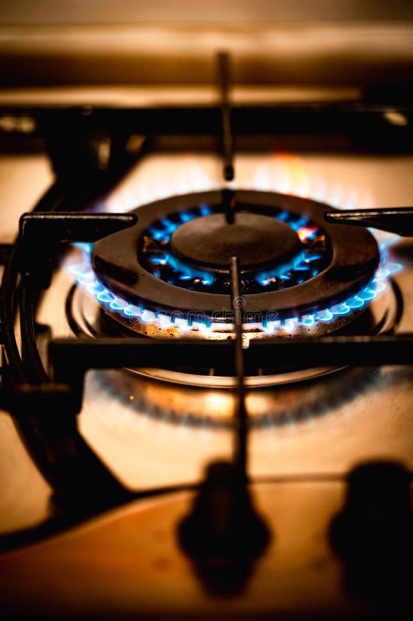 Kitchen gas burner flame stock image. Image of glow 243074531