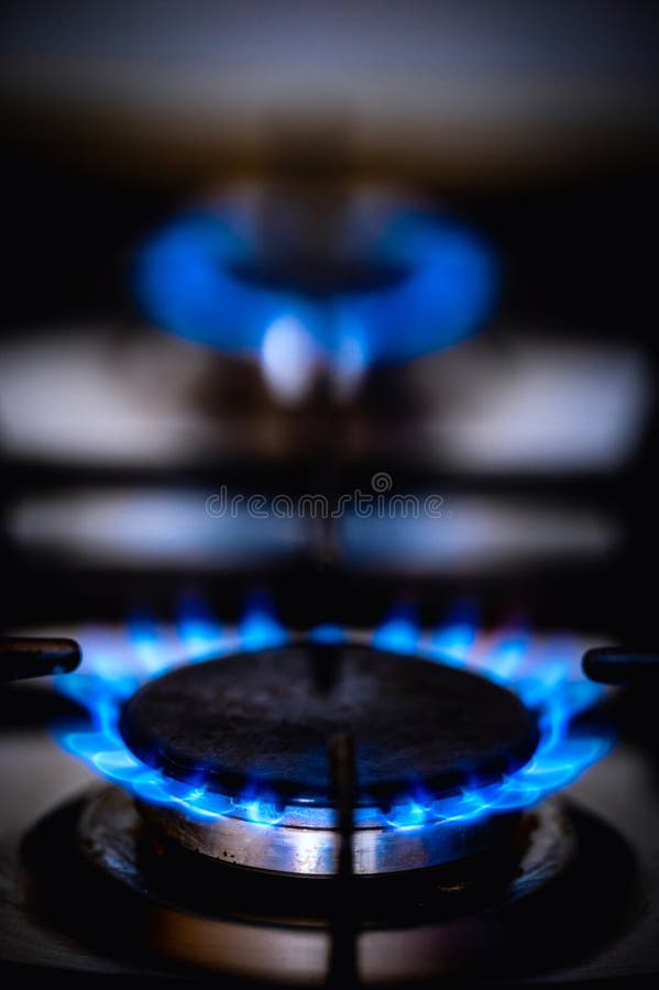 Kitchen gas burner flame stock image. Image of heat 243074269