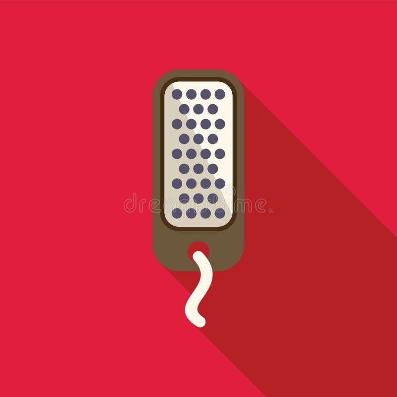 Kitchen grater with handle for cheese and vegetables casting long shadow vector illustration