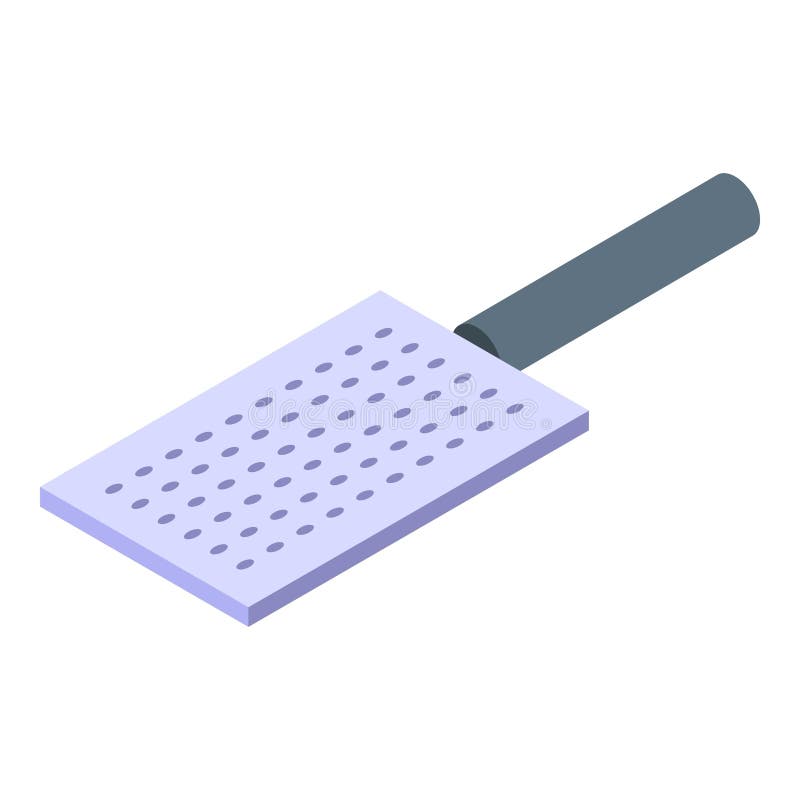 Kitchen grater with handle making cheese isometric icon vector illustration