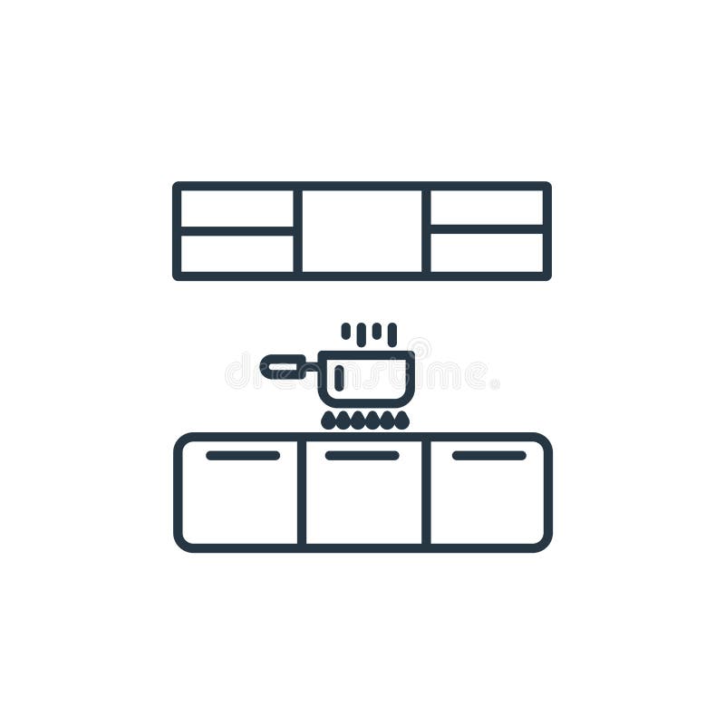 Kitchen Icon Vector from Furniture Decoration Concept. Thin Line