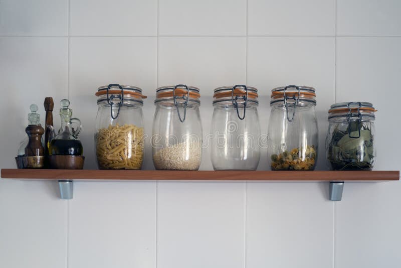 Kitchen jars stock image. Image of kitchen, food, pasta 51182307