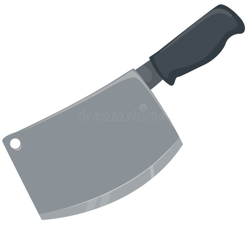 Illustration of isolated kitchen knife on white background. Cartoon chop vectors