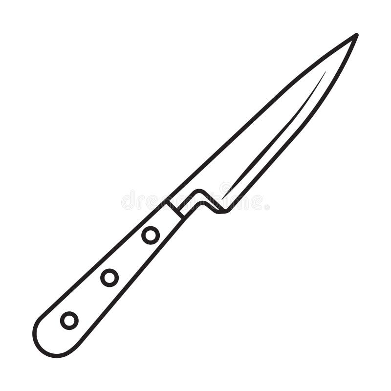 Kitchen Knife Line Art Vector Icon for Apps or sites Stock Vector Illustration of clip
