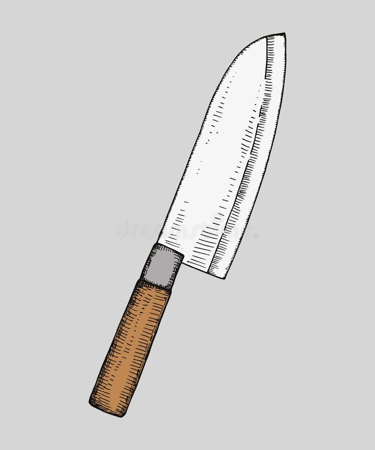 Kitchen Knife For Slicing Icon Color Vector Illustration