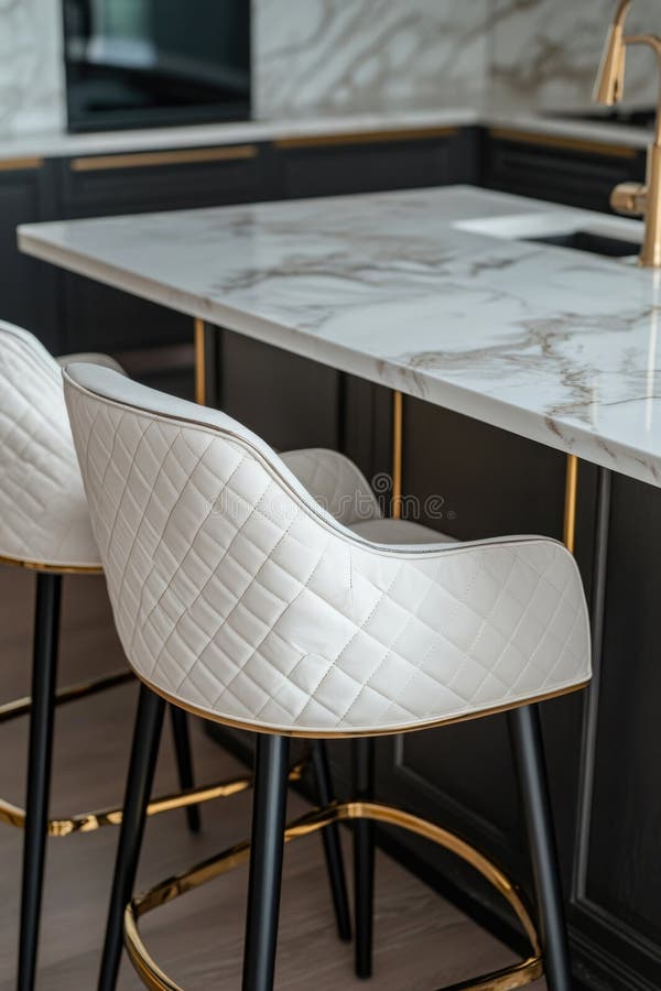 Kitchen with Marble Counter Top royalty free stock images