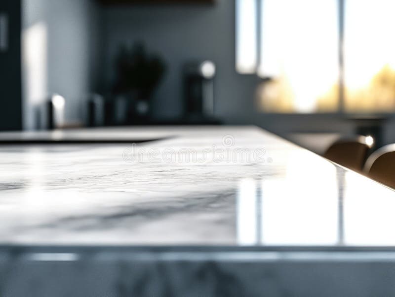 Kitchen marble countertop royalty free stock photo