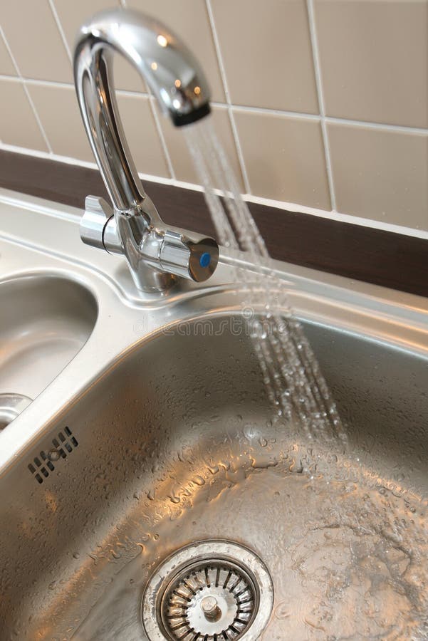 Kitchen Mixer Tap & Sink Stock Image Image of clean, droplets 11529839