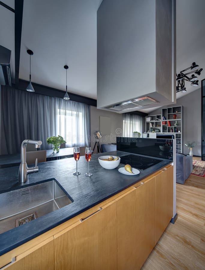Kitchen in modern style royalty free stock photo Kitchen in modern style royalty free stock photo