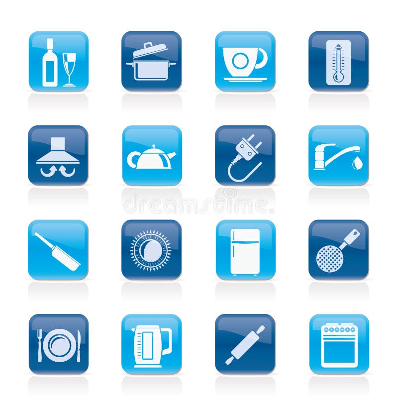 Kitchen objects and accessories icons