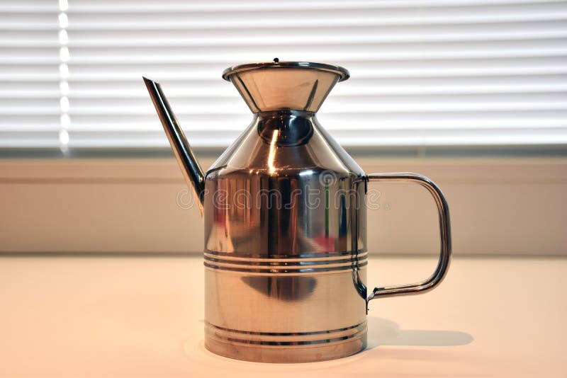 Kitchen Oil Holder in Chromed Steel Stock Image Image of food, object 112742231