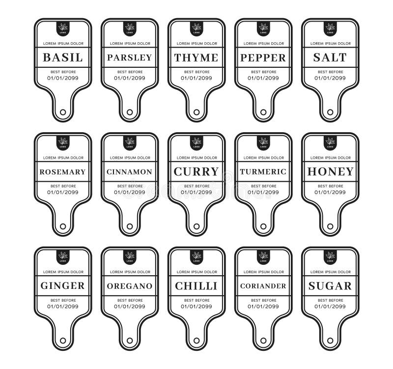Kitchen Pantry Label Sticker Set in Cutting Board Shape, Pantry Jar