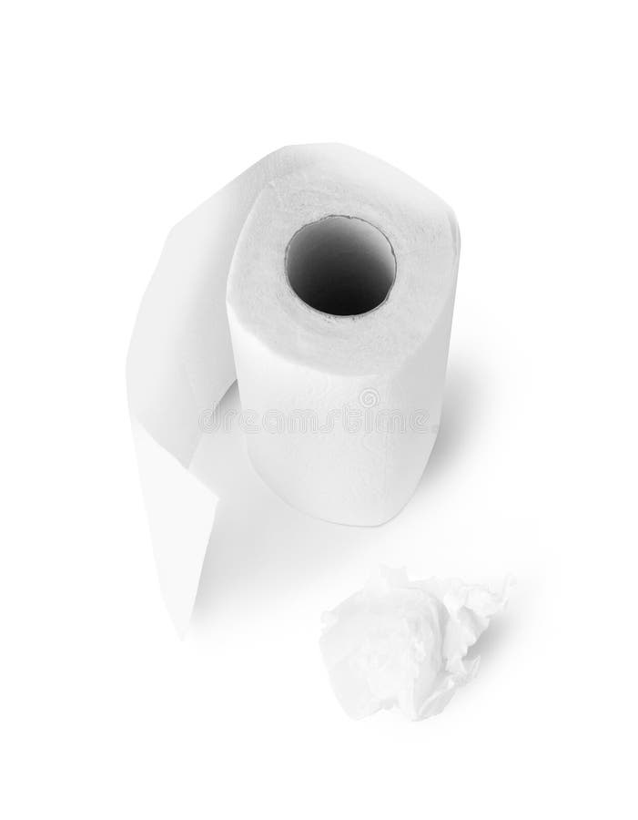 Skein of toilet paper on a white background Stock Photo by