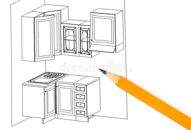 Kitchen plan stock illustration. Illustration of vector - 14125625