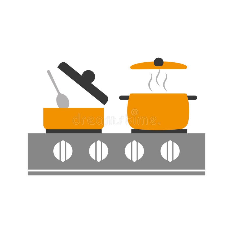 Kitchen pot with stove stock vector. Illustration of cook 95259037