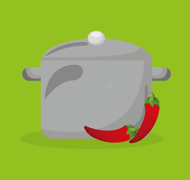 Kitchen Pot With Vegetable Food Stock Illustration Kitchen Pot With Vegetable Food Stock Illustration