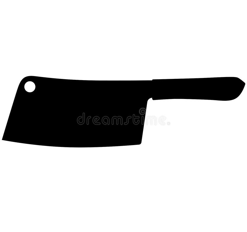 Kitchen Professional Cleaver or Kitchen Butcher Knife. Detailed Vector ...