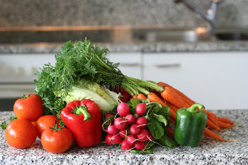 Kitchen with red vegetables