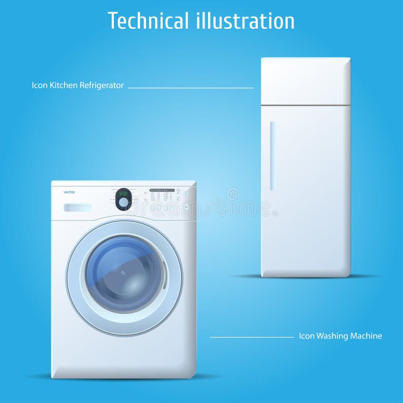 Kitchen refrigerator and washing machine