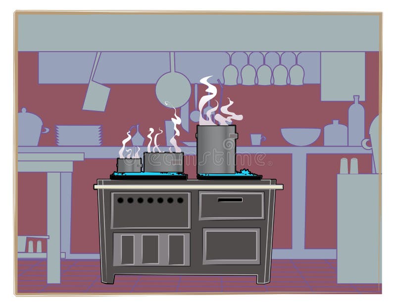 Kitchen restaurant background royalty free illustration