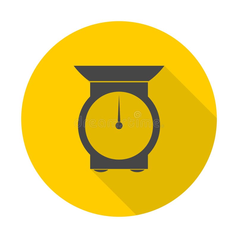 Kitchen Scales Icons Set with Long Shadow Stock Illustration
