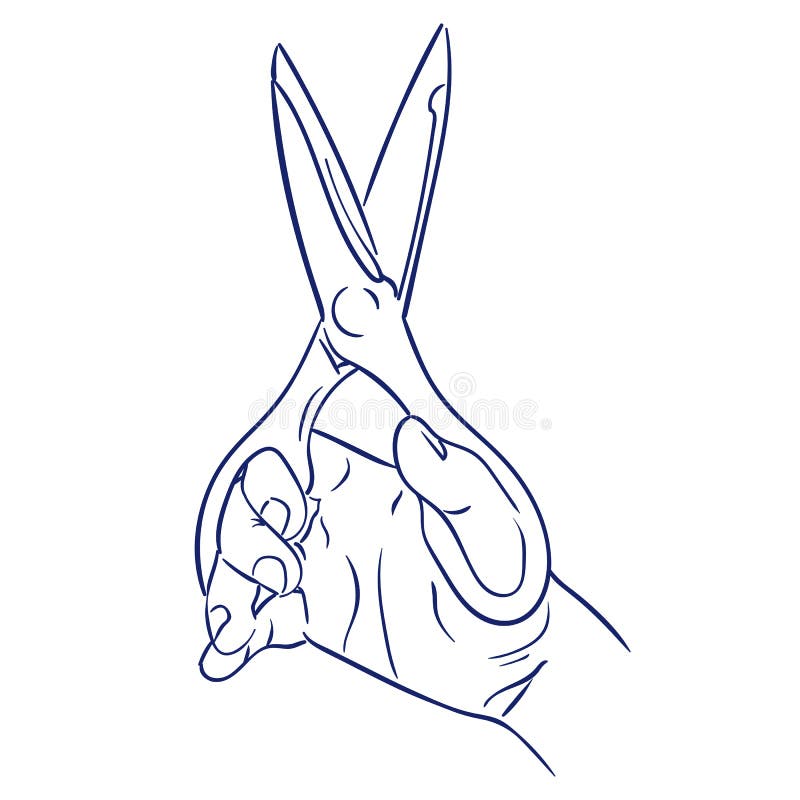 Kitchen scissors in hand stock vector. Illustration of kitchenware 90364714