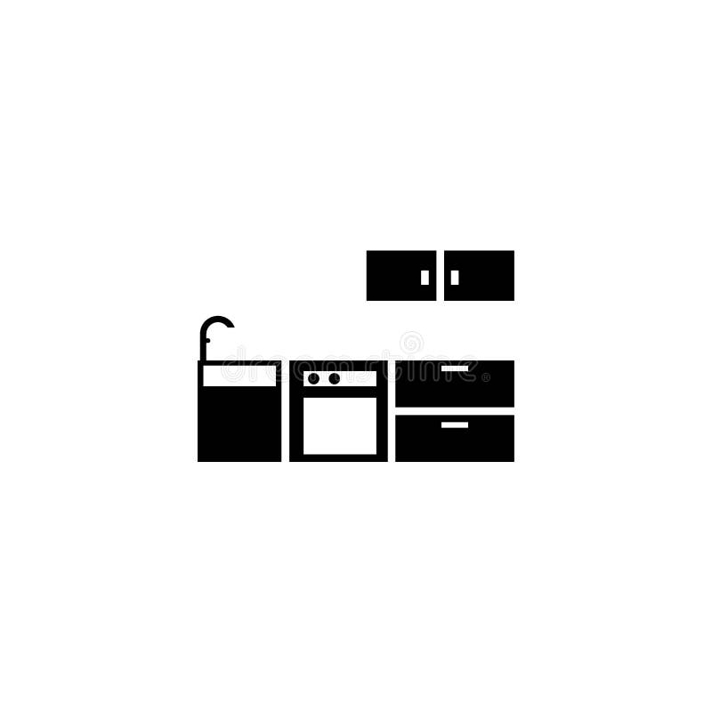 Kitchen Set Icon Logo, Vector Design Stock Vector Illustration of