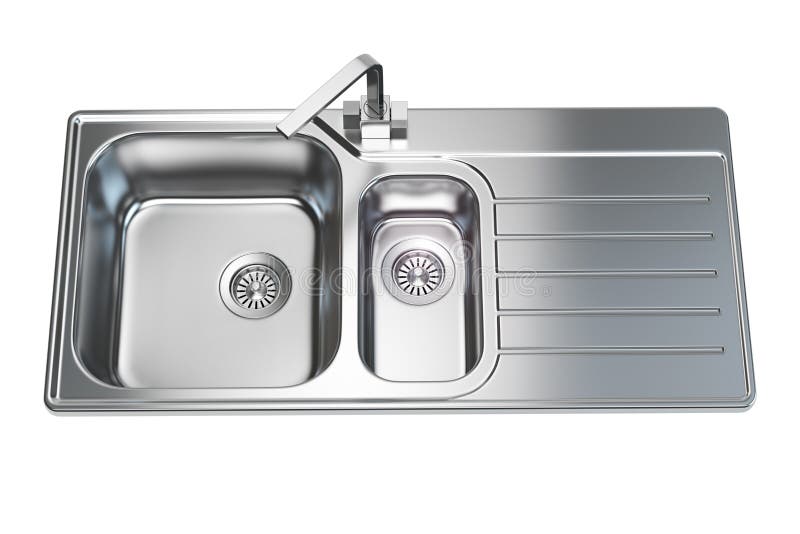 Kitchen Sink Isolated on White Background. Stock Illustration