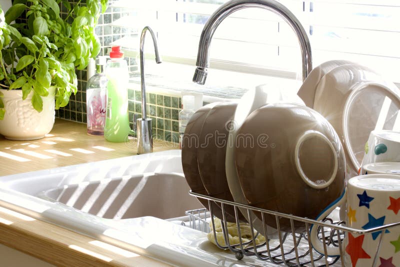 Kitchen Sink and Washing Up in Sunlight Stock Image Image of house, clean 20472327