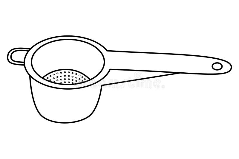 Kitchen Strainer Icon with Hole for Hanging Stock Illustration