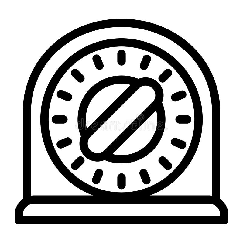 Kitchen Timer Icon, Outline Style Stock Vector Illustration of analog