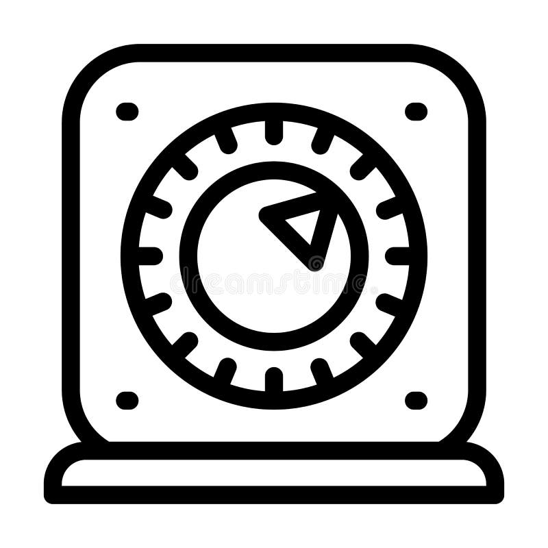 Kitchen Timer Start Icon, Outline Style Stock Vector Illustration of