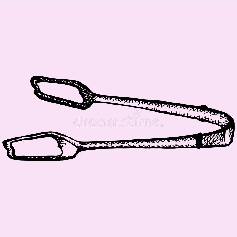 Kitchen Tongs 2 Colored Line Icon. Simple Blue and White Element