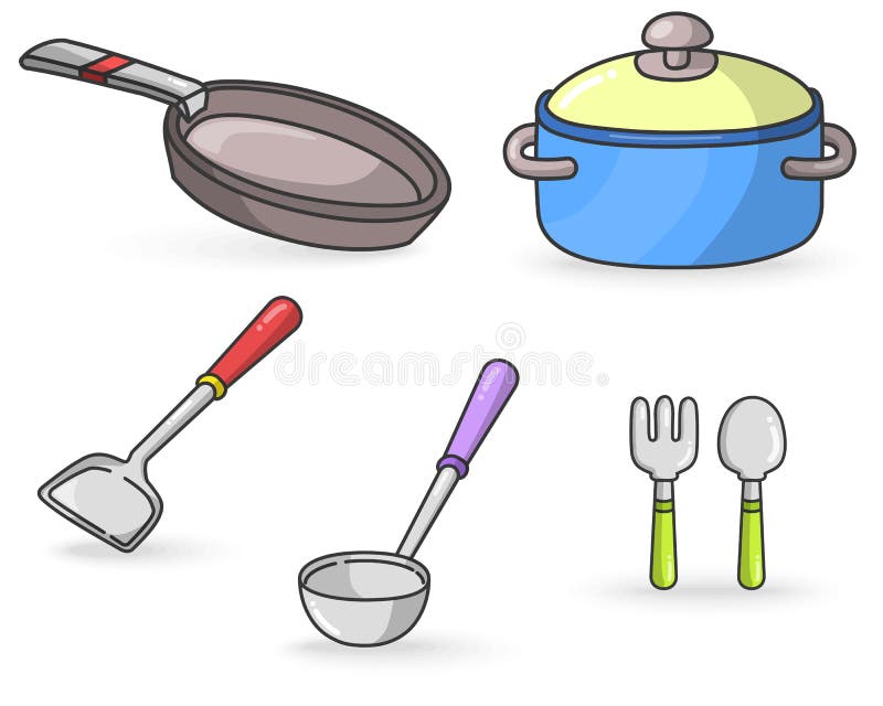 Kitchen Tools and Utensils. Vector Illustration Stock Vector Illustration of dish, coffee