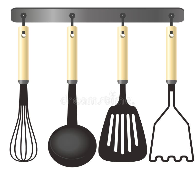 https://thumbs.dreamstime.com/b/kitchen-tools-hanger-whisk-ladle-spatula-potato-masher-vector-illustration-white-background-65812207.jpg