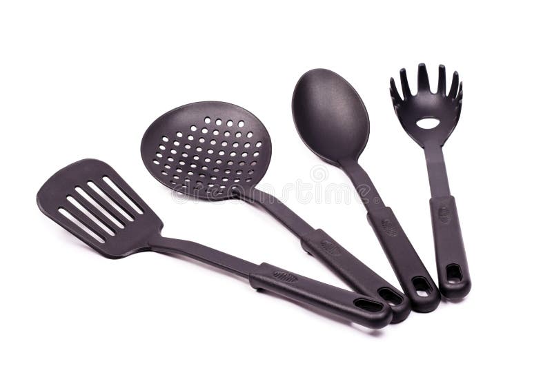 Kitchen Tools Line Next To Each Other. Stock Photo Image of flatware