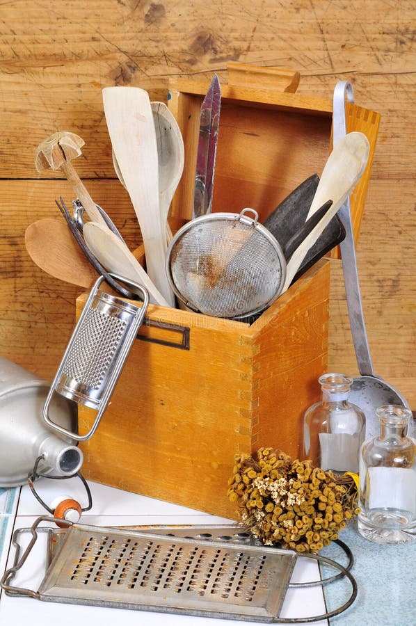 Kitchen tools old wood stock image. Image of style, household 17514541