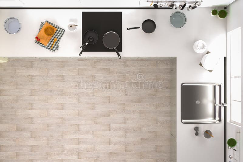  Kitchen  top  view  stock illustration Illustration of decor 