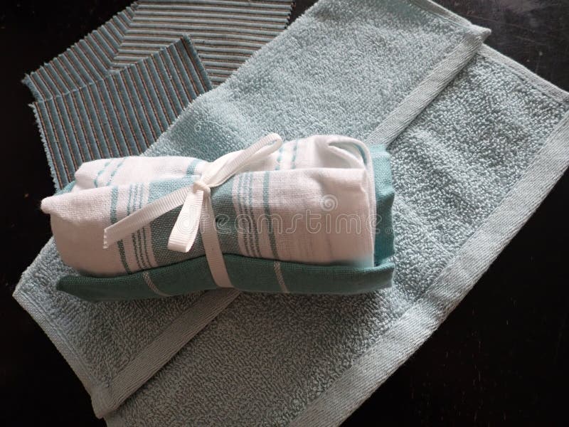 Kitchen Towel Folded on a Table Stock Image Image of pure, wine