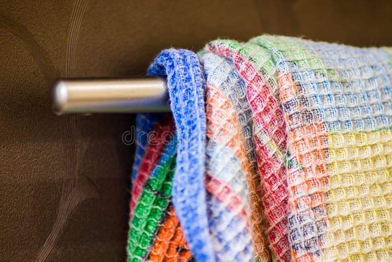 Kitchen Towel Hanging on a Handle Stock Image Image of clean, cloth