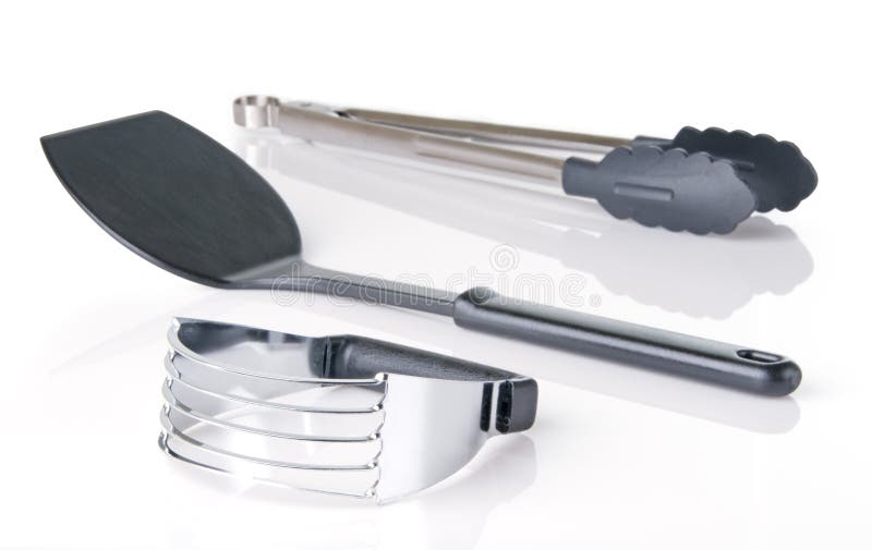 Kitchen Utensils with Black Handles Stock Photo Image of utensils, pastry 9910462